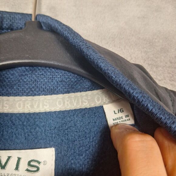 Orvis Jacket Mens large Blue Gray Full Zip Fleece Outdoor - Picture 4 of 8